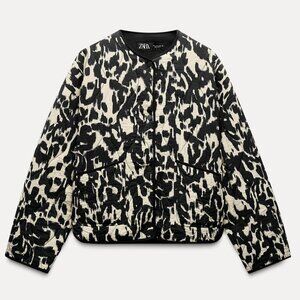 Zara Animal Print Puffer Jacket